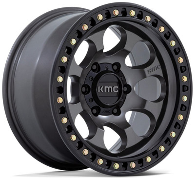 18x9 KMC KM550 Riot SBL Anthracite w/ Satin Black Lip 6x5.5/139.7 18mm 18x9 KMC KM550 Riot SBL Anthracite w/ Satin Black Lip 6x5.5/139.7 18mm
