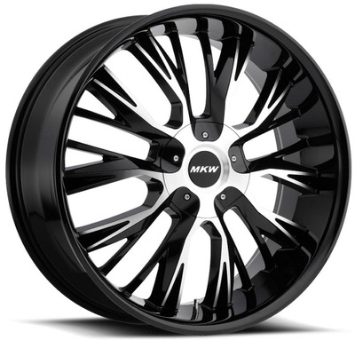 (Clearance - No Returns) 20x8.5 MKW M122 Gloss Black Machined 5x110 5x115 40mm