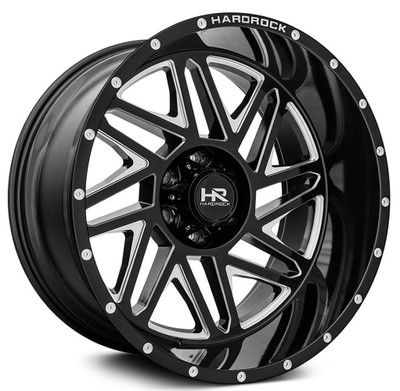 (Clearance - No Returns) 24x14 Hardrock Off-Road H501 Bones Xposed Gloss Black Milled (* May Require Trimming) 8x180 -76mm (Clearance - No Returns) 24x14 Hardrock Off-Road H501 Bones Xposed Gloss Black Milled (* May Require Trimming) 8x180 -76mm