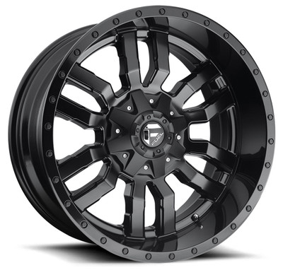 17X9 Fuel Off-Road Sledge Matte Black w/ Gloss Black Lip D596 5x5/127 5X150 -12mm