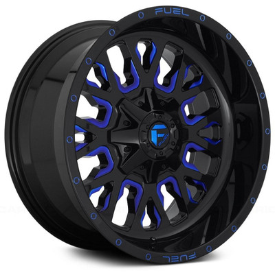 20x10 Fuel Off-Road Stroke Gloss Black w/ Candy Blue Accents D645 8x6.5/165 -18mm 20x10 Fuel Off-Road Stroke Gloss Black w/ Candy Blue Accents D645 8x6.5/165 -18mm