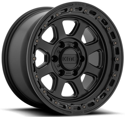 (Clearance - No Returns) 18x9 KMC KM548 Chase Satin Black w/ Gloss Black Lip 8x6.5/165 0mm (Clearance - No Returns) 18x9 KMC KM548 Chase Satin Black w/ Gloss Black Lip 8x6.5/165 0mm