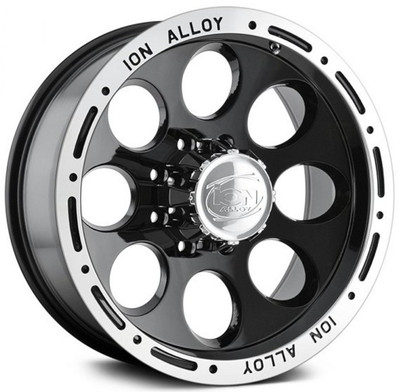 16x10 ION Alloy 174 Gloss Black w/ Machined Lip 8x6.5/165 -38mm 16x10 ION Alloy 174 Gloss Black w/ Machined Lip 8x6.5/165 -38mm