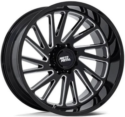 24x12 Moto Metal MO811 Gloss Black Milled (* May Require Trimming) 8x170 -44mm
