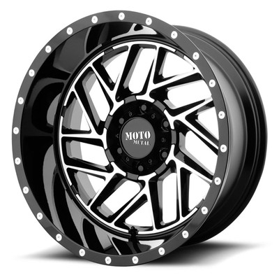 (Clearance - No Returns) 16x8 Moto Metal MO985 Gloss Black Machined 5x5/127 -6mm