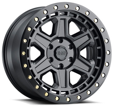 17x9 Black Rhino Reno Matte Black w/ Brass Bolts 5x4.5/114.3 -18mm