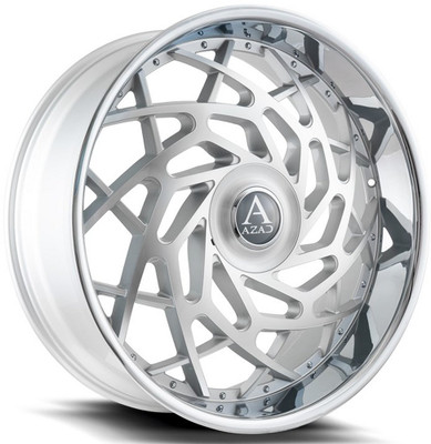 26x10 AZAD AZReign Brushed Silver w/ Chrome Stainless Steel Lip 5X120 5x5/127 10mm 26x10 AZAD AZReign Brushed Silver w/ Chrome Stainless Steel Lip 5X120 5x5/127 10mm