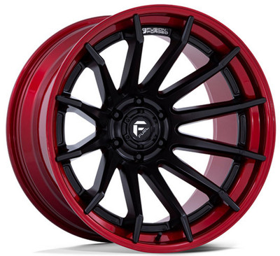22x12 Fuel Off-Road Burn Matte Black w/ Candy Red Lip (* May Require Trimming) FC403 5x5/127 -44mm