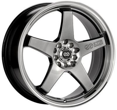 17x7 Enkei EV5 Hyper Black w/ Machined Lip 4x100 4x4.5/114.3 45mm
