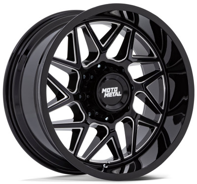 20x9 Moto Metal MO812 Turbine Gloss Black Milled 8x6.5/165 1mm