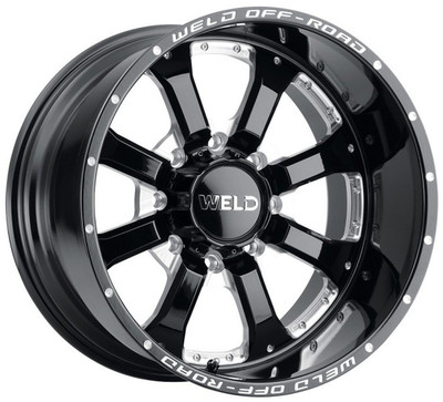 20x10 Weld Off-Road Granada Eight W125 Gloss Black Milled (Rotary Forged) 8x6.5/165 -18mm