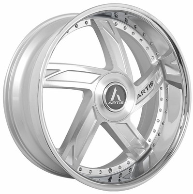 22x9 Artis Vestavia XL Silver Machined w/ Stainless Steel Chrome Lip (CUSTOM)