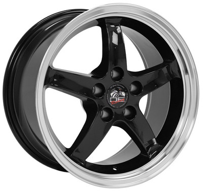 17x9 OE Replica Ford Mustang Cobra FR04 Gloss Black w/ Machined Lip 5x4.5/114.3 24mm 17x9 OE Replica Ford Mustang Cobra FR04 Gloss Black w/ Machined Lip 5x4.5/114.3 24mm