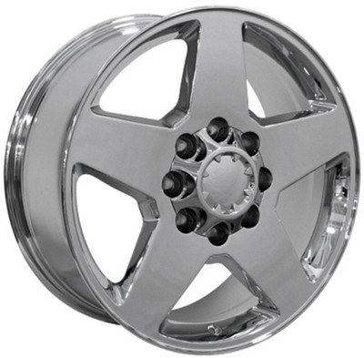 20x8.5 OE Replica Chevrolet 8 Lug CV91 Chrome 8x6.5/165 12mm 20x8.5 OE Replica Chevrolet 8 Lug CV91 Chrome 8x6.5/165 12mm
