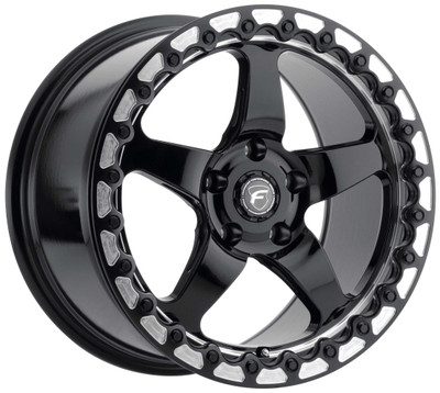 18x10.5 Forgestar D5 Beadlock Gloss Black w/ Machined Lip (Flow Formed) 5x4.75/120.7 65mm
