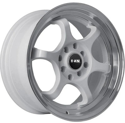 15x7 NS NS1202 White w/ Machined Lip 4x100 4x4.5/114.3 38mm 15x7 NS NS1202 White w/ Machined Lip 4x100 4x4.5/114.3 38mm