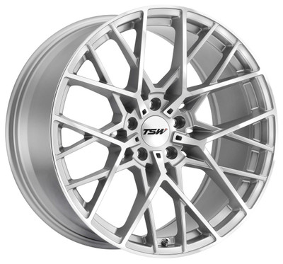 (Clearance - No Returns) 19x9.5 TSW Sebring Silver w/ Mirror Cut Face 5x120 40mm