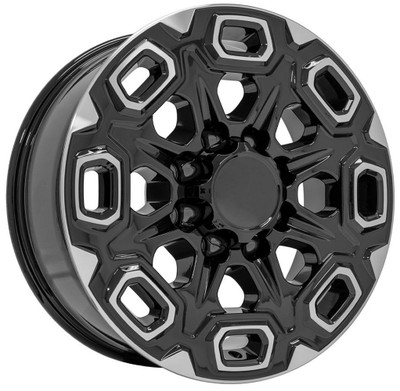 (Clearance - No Returns) 20x8.5 OE Replica Chevrolet Silverado 2500/3500 CV64 Gloss Black Machined 8x6.5/165 12mm (Clearance - No Returns) 20x8.5 OE Replica Chevrolet Silverado 2500/3500 CV64 Gloss Black Machined 8x6.5/165 12mm