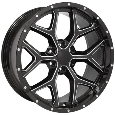 20x9 OE Replica Chevrolet Silverado CV98 Gloss Black Milled 6x5.5/139.7 27mm 20x9 OE Replica Chevrolet Silverado CV98 Gloss Black Milled 6x5.5/139.7 27mm