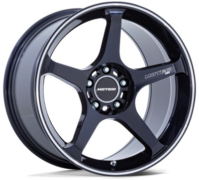 18X8.5 Motegi MR159 Obsidian Blue w/ Machined Lip Stripe 5x100 30mm