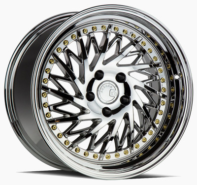 18x9.5 Aodhan DS03 Vacuum Chrome w/ Gold Rivets (Left) 5x4.5/114.3 30mm 18x9.5 Aodhan DS03 Vacuum Chrome w/ Gold Rivets (Left) 5x4.5/114.3 30mm