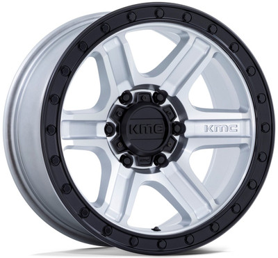 (Clearance - No Returns) 17x8.5 KM551 Outrun Machined w/ Gloss Black Lip 6x5.5/139.7 18mm