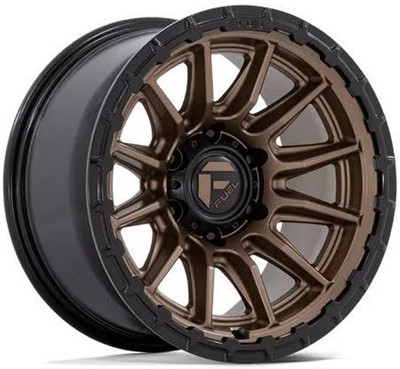 17x9 Fuel Off-Road Piston Matte Bronze w/ Gloss Black Lip FC866 5x5/127 -12mm