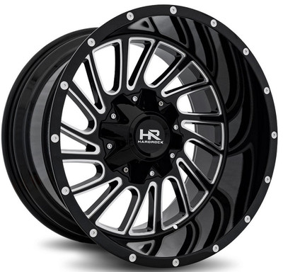 20x12 Hardrock Off-Road H708 Overdrive Gloss Black Milled (* May Require Trimming) 8x170 -51mm