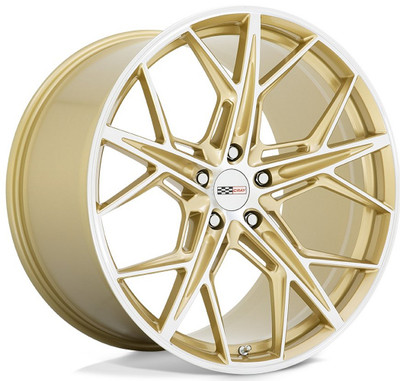 20x9 Cray Hammerhead Gloss Gold w/ Mirror Cut Face 5x120 38mm
