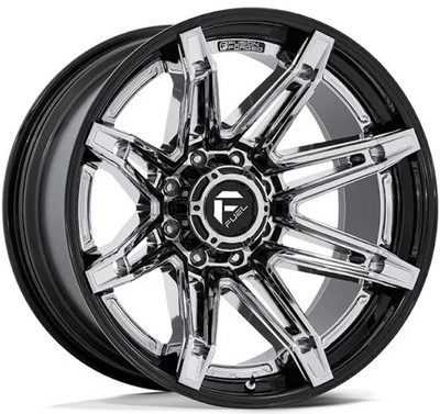 22x10 Fuel Off-Road Chrome w/ Gloss Black Lip FC401 6x5.5/139.7 -18mm