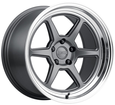 18x9.5 Kansei Roku Matte Grey Machine Lip 5x110 38mm