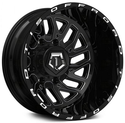 20x8.25 TIS Off-Road 544BM Gloss Black Milled Dually Rear Outer 8X6.5/165 -198MM 121.7C.B. 20x8.25 TIS Off-Road 544BM Gloss Black Milled Dually Rear Outer 8X6.5/165 -198MM 121.7C.B.