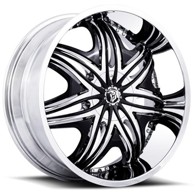 Diablo Wheels 24x10 Diablo Morpheus Chrome w/ Black Accent (6 in. Lip) (CUSTOM 2-3 weeks)* Diablo Wheels 24x10 Diablo Morpheus Chrome w/ Black Accent (6 in. Lip) (CUSTOM 2-3 weeks)*
