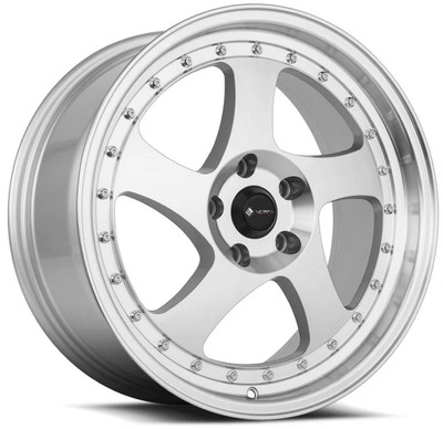 Vors Wheels 18x9 Vors VR2 Silver Machined w/ Chrome Rivets (CUSTOM 2-3 weeks) 35mm**** 