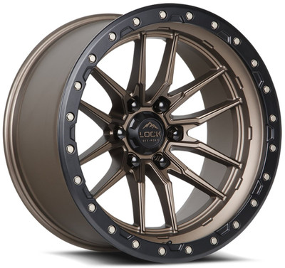 22x10 Lock Off-Road Krawler Matte Bronze w/ Matte Black Ring 8x6.5/165 -18mm