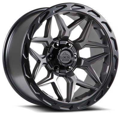 22x10 Lock Off-Road Matrix Matte Grey w/ Matte Black Ring 8x6.5/165 8x180 -18mm