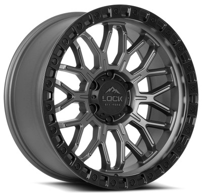 17x9 Lock Off-Road Combat Matte Grey w/ Matte Black Ring 5x5/127 -12mm 17x9 Lock Off-Road Combat Matte Grey w/ Matte Black Ring 5x5/127 -12mm