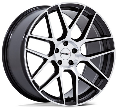 17x8 TSW TW002 Lasarthe Gloss Black Machined (Flow Formed) 5x112 45mm 17x8 TSW TW002 Lasarthe Gloss Black Machined (Flow Formed) 5x112 45mm