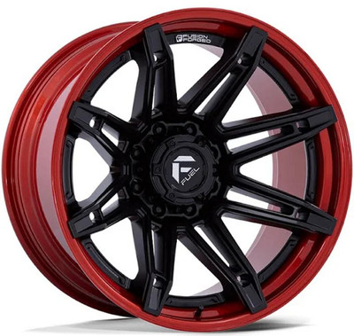 20x10 Fuel Off-Road Matte Black w/ Candy Red Lip FC401 6x135 -18mm