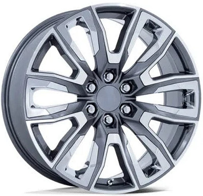 24x10 Performance Replicas PR225 Gloss Gunmetal Machined w/ Chrome Accents 6x5.5/139.7 31mm 24x10 Performance Replicas PR225 Gloss Gunmetal Machined w/ Chrome Accents 6x5.5/139.7 31mm