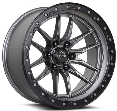 18x9 Lock Off-Road Krawler Matte Grey w/ Matte Black Ring 5x5/127 -12mm