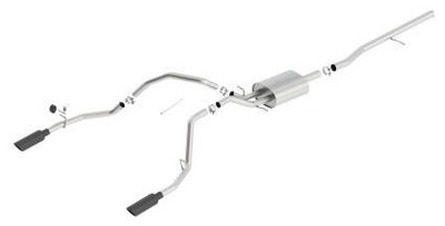 Borla Exhaust Borla 14 Silv/Sierra 1500 C/B Touring Exh/2.75in in muff 2.25inout 4inTIp SS Rear Exit-Black Chrome 140535BC 