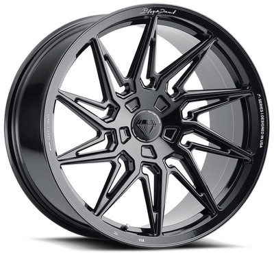 20x9 Blaque Diamond BD-F20 Gloss Black (Flow Forged) (True Directional) (Left) 5x115 15mm