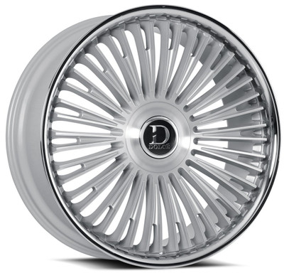 24x10 Dolce Luxury Razzo Gloss Silver Brushed w/ Stainless Lip 6x135 6x5.5/139.7 35mm 24x10 Dolce Luxury Razzo Gloss Silver Brushed w/ Stainless Lip 6x135 6x5.5/139.7 35mm