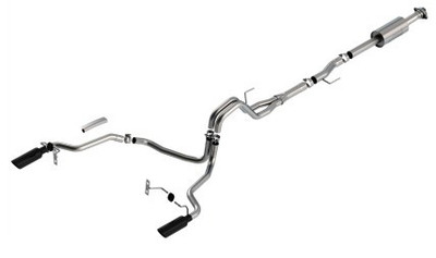 Borla F-150 2021 2.7L/3.5L 4dr CC SB EC STB Lar/KingR/Plnum/LTD 3/2.25 SRE CB S-Type BLK CHR Tips 140863BC