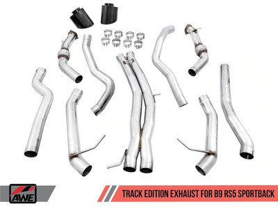 AWE Tuning 19 Audi B9 RS5 Sportback Track Edition Exhaust- Non Resonated - Diamond Black RS-Style Tips 3020-33060 AWE Tuning 19 Audi B9 RS5 Sportback Track Edition Exhaust- Non Resonated - Diamond Black RS-Style Tips 3020-33060