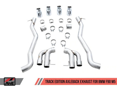 AWE Tuning 18-21 BMW F90 M5 Track Edition Axle-Back Exhaust- Black Diamond Tips 3020-43077