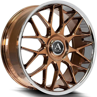 AZAD Wheels 26x10 AZAD AZV02 Rose Gold w/ Stainless Steel Chrome Lip 6x135 6x5.5/139.7 25mm AZAD Wheels 26x10 AZAD AZV02 Rose Gold w/ Stainless Steel Chrome Lip 6x135 6x5.5/139.7 25mm
