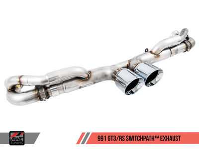 AWE Tuning 10-19 Porsche 991 GT3 / RS SwitchPath Exhaust - Chrome Silver Tips 3025-32016 AWE Tuning 10-19 Porsche 991 GT3 / RS SwitchPath Exhaust - Chrome Silver Tips 3025-32016