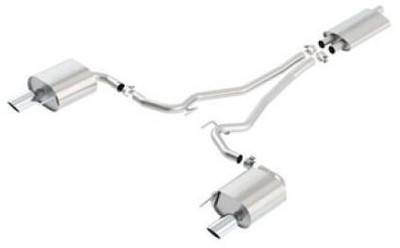 Borla Exhaust Borla 15-16 Ford Mustang EcoBoost 2.3L AT/MT EC-Type Cat Back SS Single Round Rolled Tips Exhaust 1014039 Borla Exhaust Borla 15-16 Ford Mustang EcoBoost 2.3L AT/MT EC-Type Cat Back SS Single Round Rolled Tips Exhaust 1014039